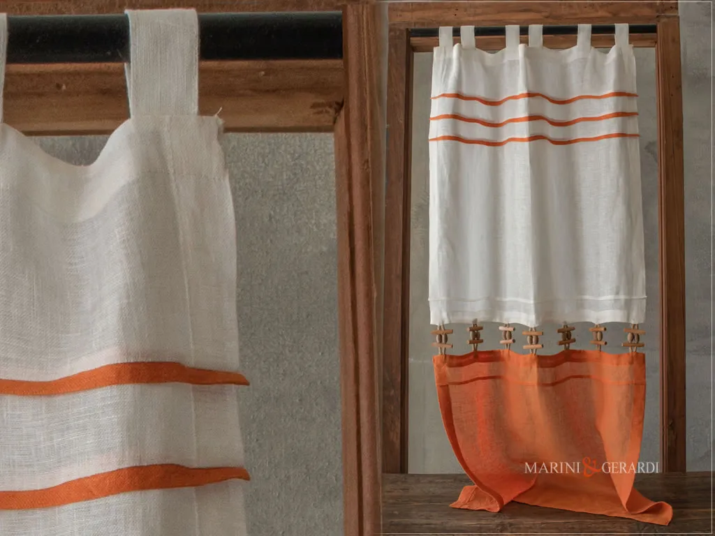 tenda a vetro su misura online lino con plissettature