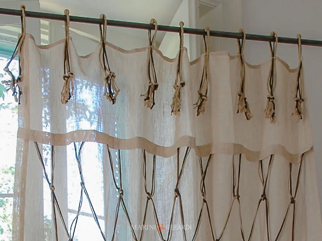 tenda moderna per interni soggiorno in lino elettra