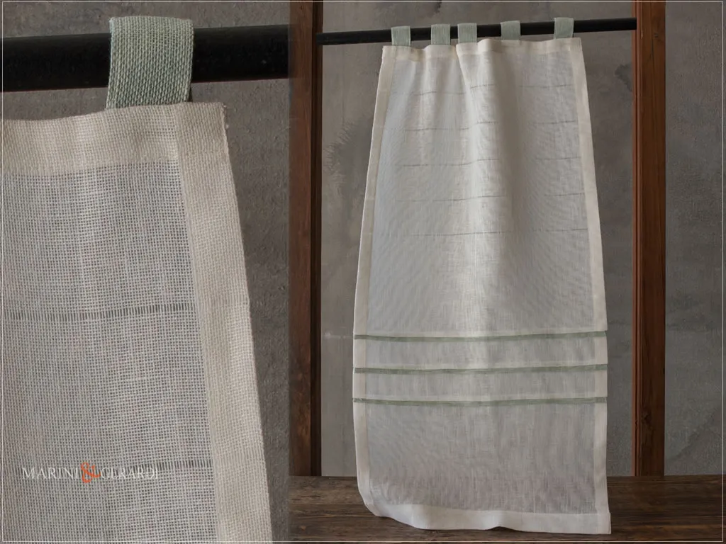 tende a vetro in lino canapone con inserti colore - Marini & Gerardi