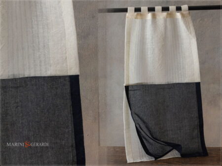 lino garzato con organza blu