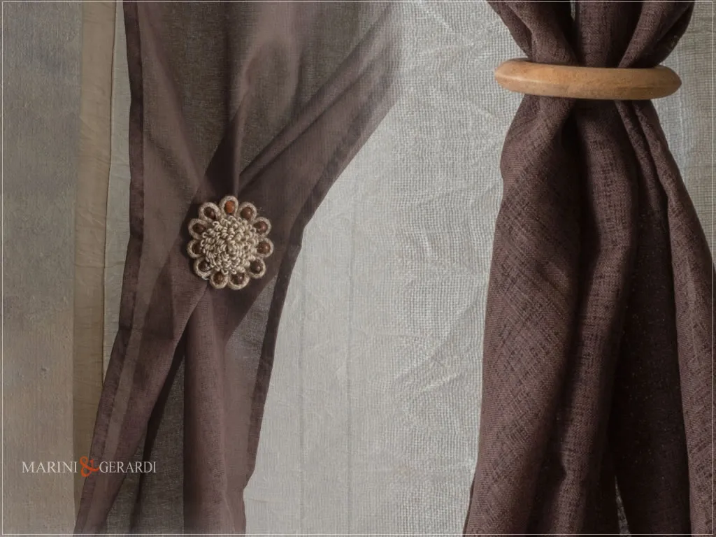 tende a vetro soggiorno lino e organza con calamita anello