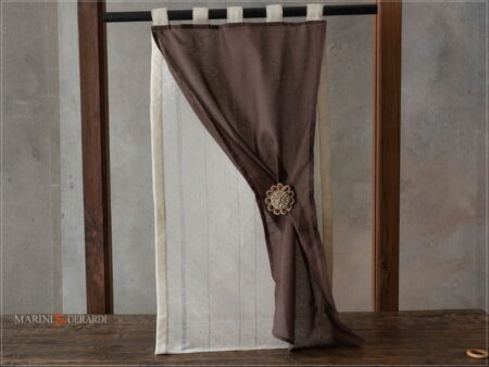 tende a vetro soggiorno lino garzato e organza con calamita