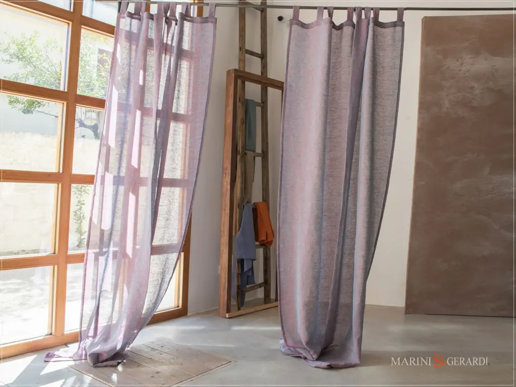 tende casa al mare per interni in lino colore barbera