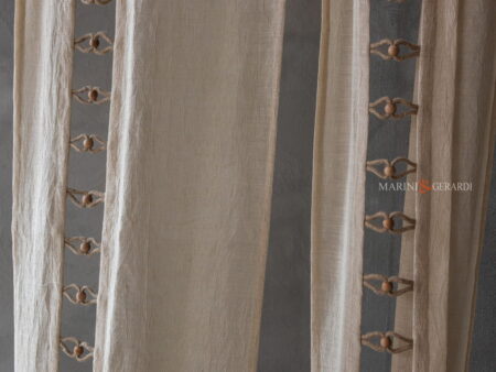 Tende porta finestra a vetro in lino ambra