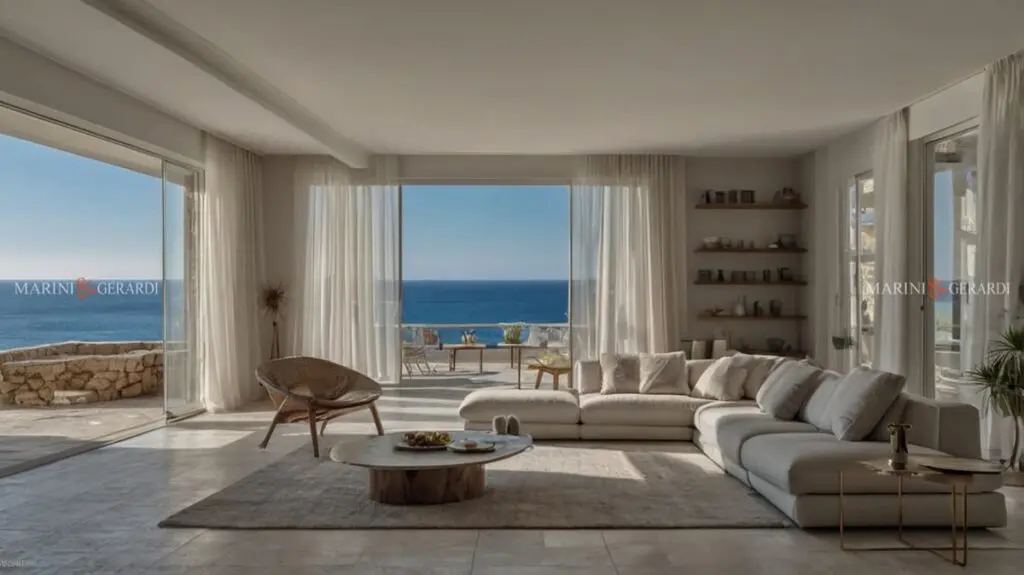 Tende da interno per casa al mare in lino per soggiorno