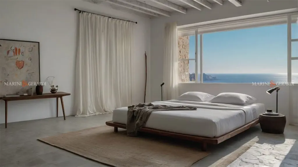 Tende da interno per casa al mare in lino per stanza da letto