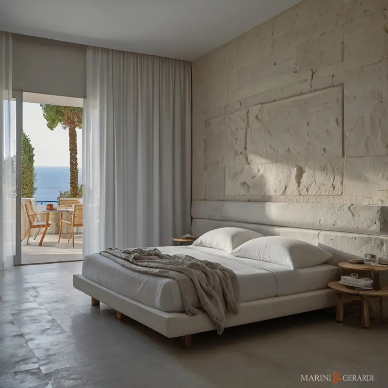 Tende da interno per casa al mare stanza da letto in lino