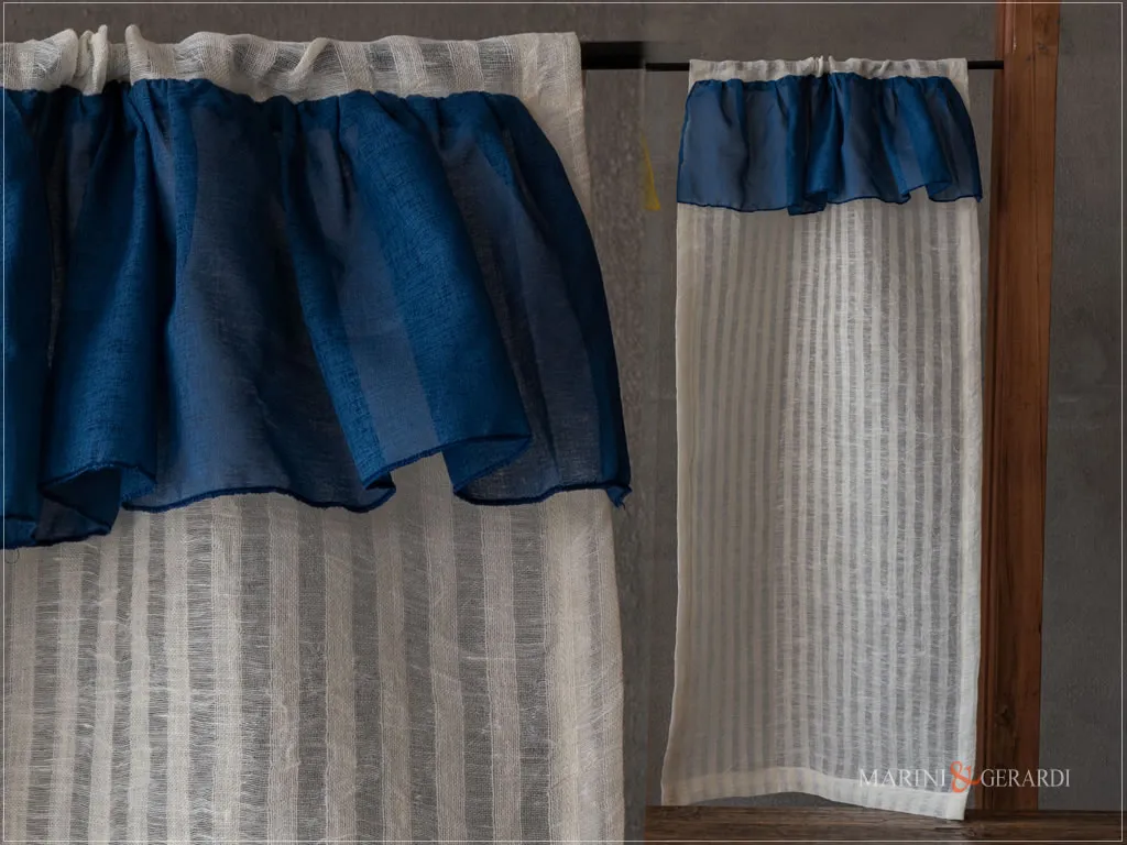 cigno tenda a vetro larghezza 40 cm in lino - Marini e Gerardi