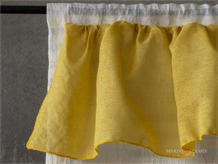 cigno tenda a vetro lino garzato organza gialla - Marini e Gerardi