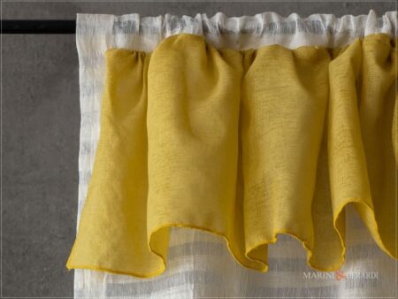 cigno tenda a vetro shabby in lino con tunnel passante - Marini e Gerardi