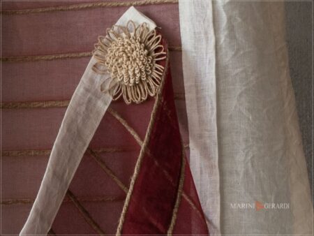 mini tenda a vetro in lino con telo in seta