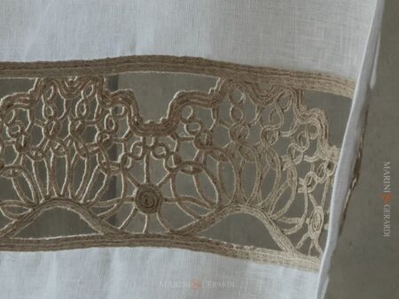 soleto tende vetrage passamaneria di lino bianco