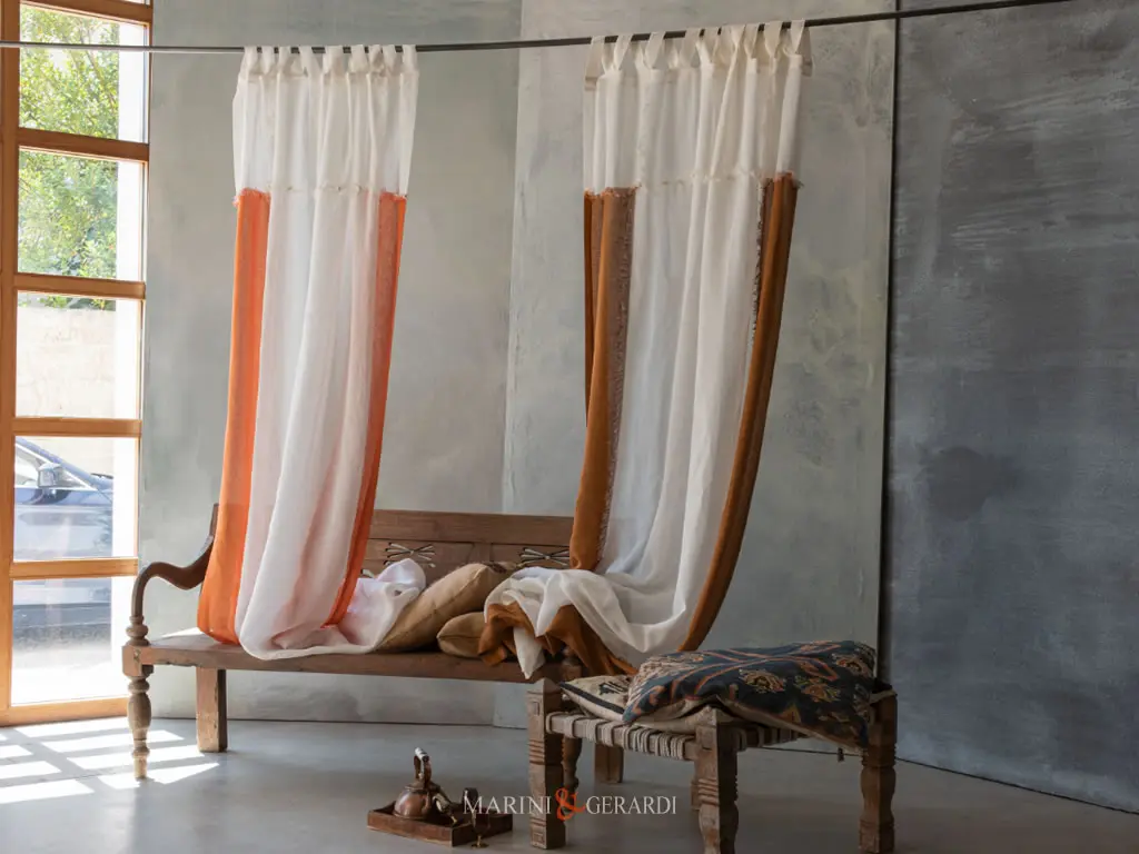 tenda lino design moda eclettica trasparenza luce in soggiorno moderno