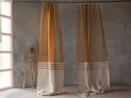 tende da camera da letto lino organza in seta arancio