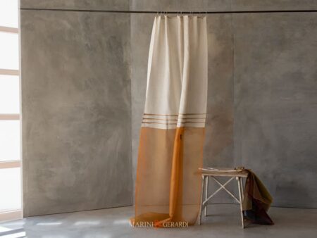 tende da soggiorno per salone moderno lino e seta arancio