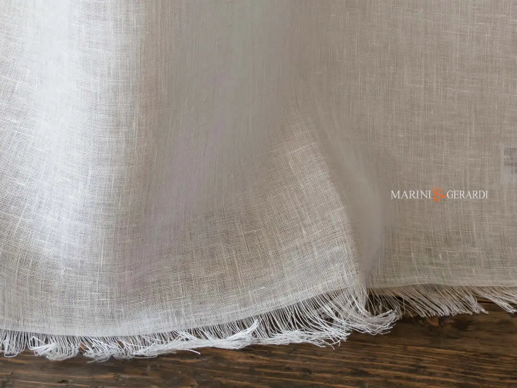 Tende moderne a vetro in lino bianco con frange - Marini & Gerardi