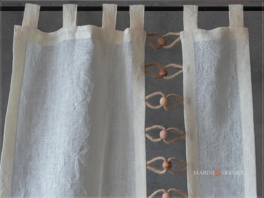 tende porta finestra a vetro shabby lino con asole