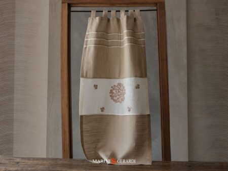 tenda a vetro in lino tendine vetras applicazioni a fiori