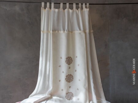 tenda interni esclusiva classica in lino ricamo con fiorellini - Tenda Doppio Telo