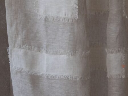 tende da interni in lino con applicazioni sfrangiate