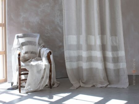 tende da interni moderne in lino con applicazioni