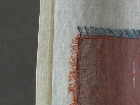 tende design moderno lino stropicciato riquadri sfilacciati - Marini & Gerardi