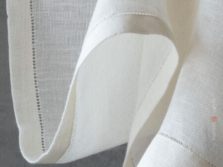 tendine a vetro in puro lino bianche orlo a giorno - Marini e Gerardi