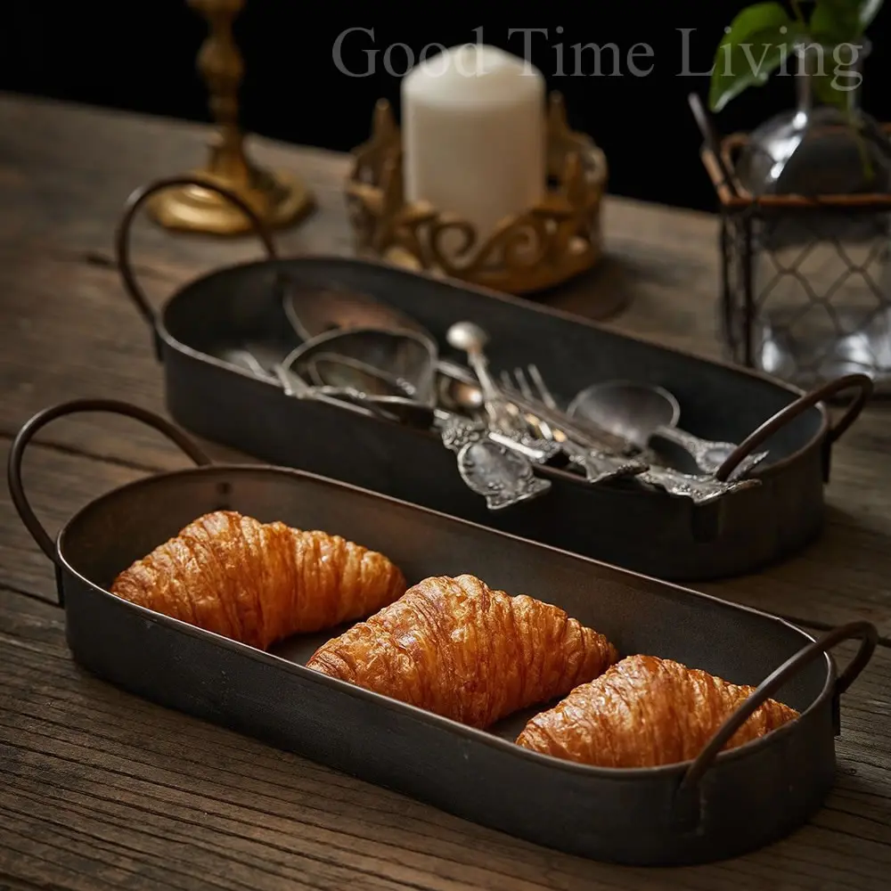 cestini porta brioche in metallo stile antico arredo cucina