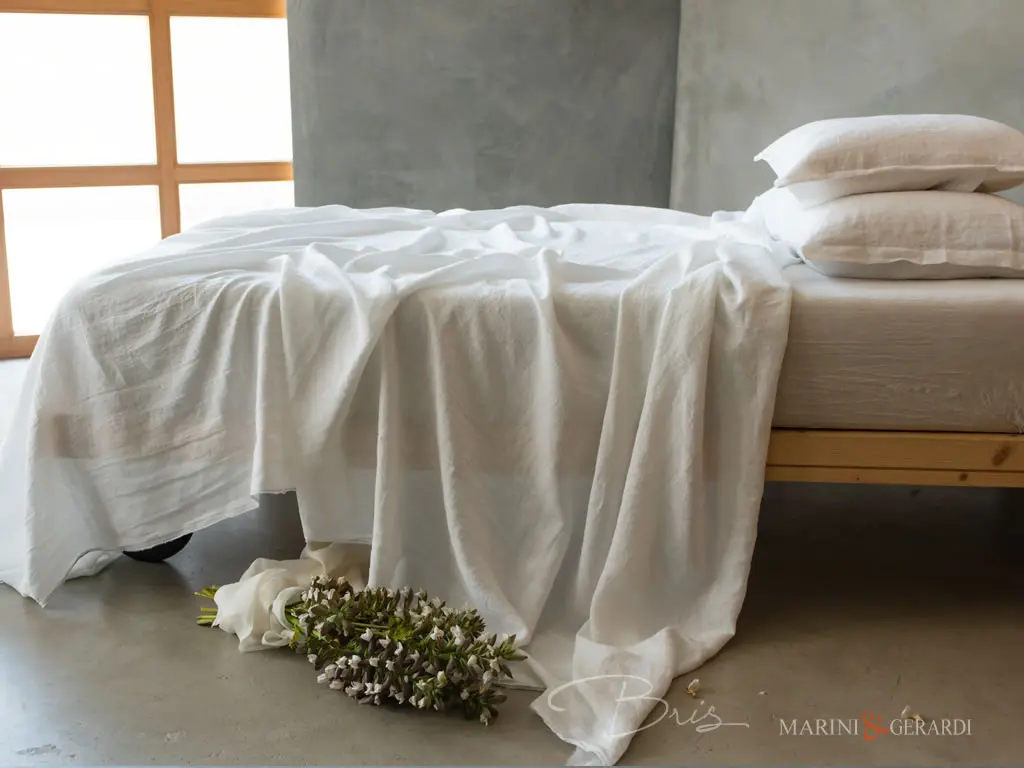 completo lenzuola letto singolo cotone stropicciato bianco