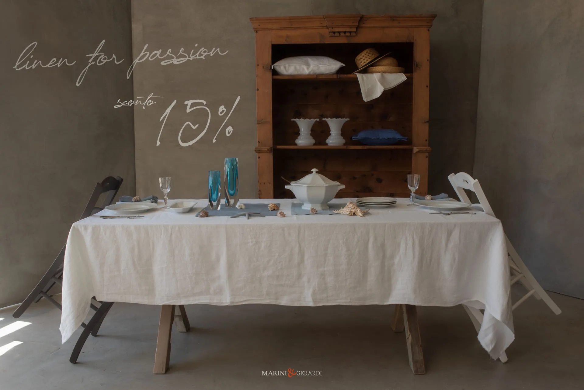 estate 2022 sconto 15 per cento tovaglie tavola in lino bianco