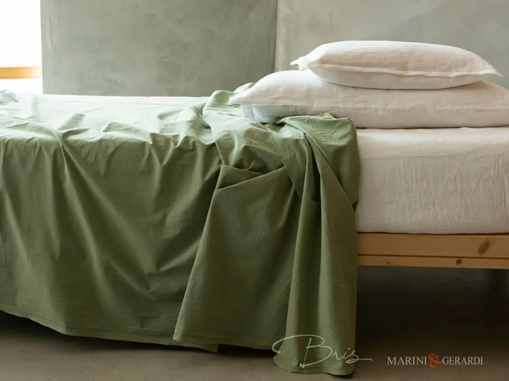 set lenzuola letto matrimoniale cotone stropicciato mango