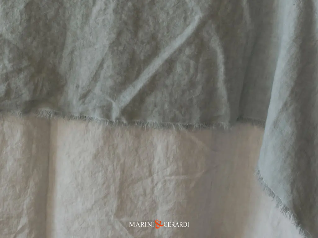 sua signoria tessuto tovaglie in lino grigio salvia e perla