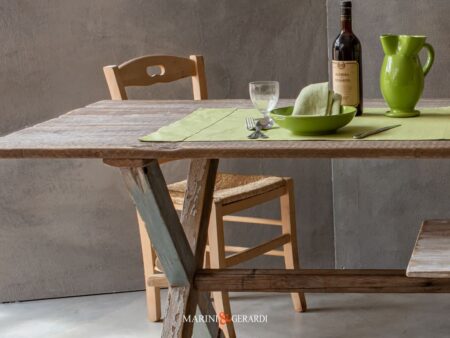 tavoli legno massello vintage gambe a croce