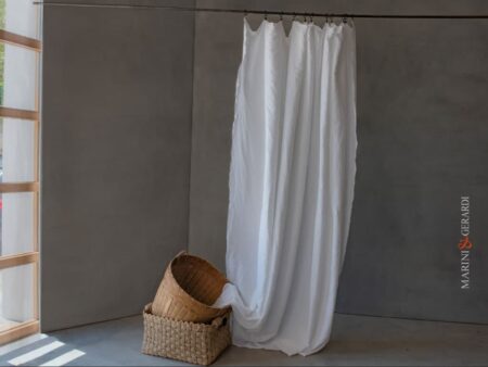 MYOSOTIS tendaggi moderni per interni di lino stropicciato vintage bianco naturale myosotis