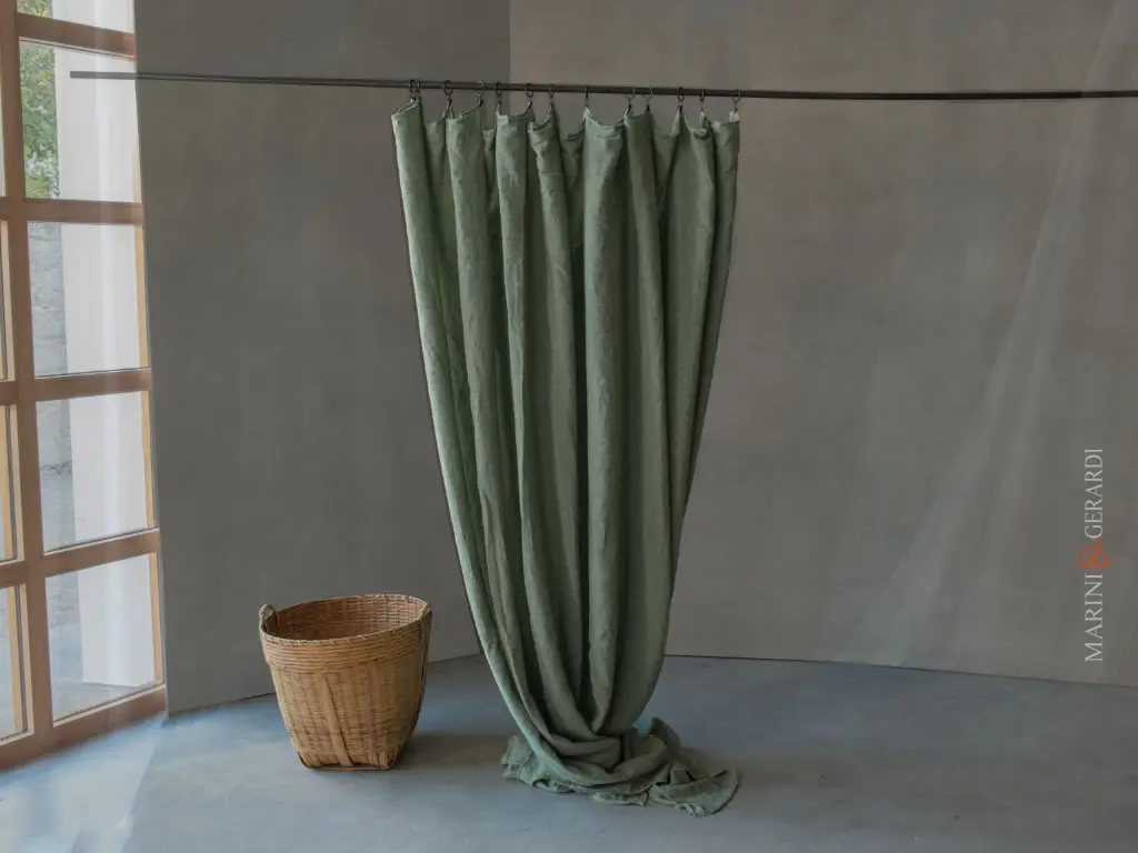 tendaggi moderni per interni di lino stropicciato vintage mango myosotis