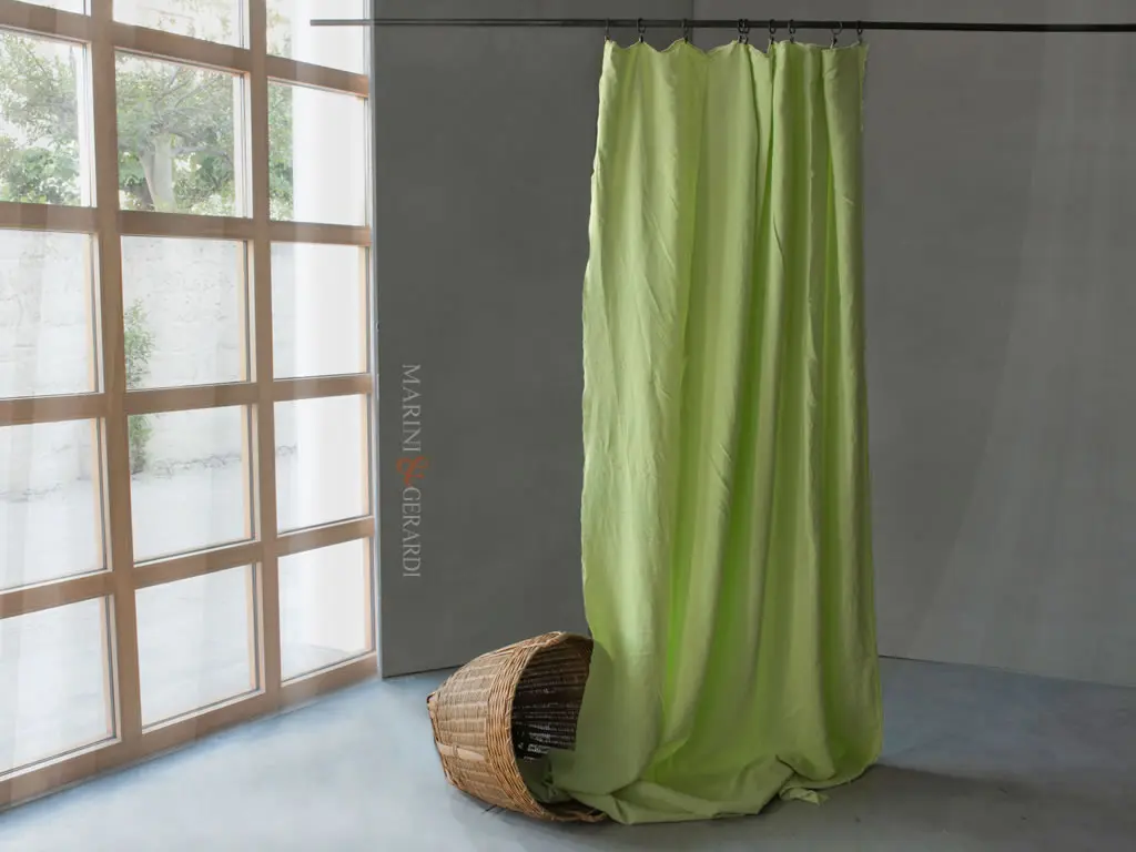 tendaggi moderni per interni di lino stropicciato vintage verde acido myosotis