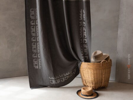 tende moderne soggiorno design in lino grigio MARRAKECH