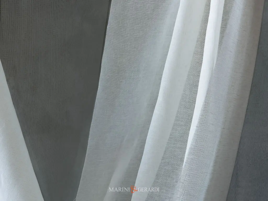 tende per casa moderna in lino bianco naturale