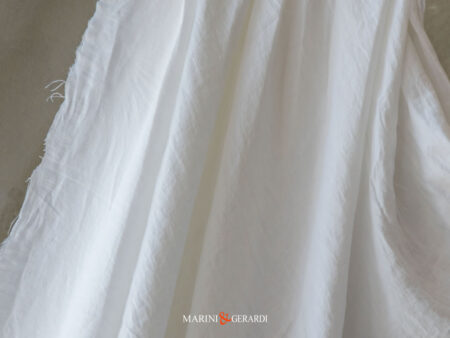 tessuto di cotone stropicciato delave bianco naturale