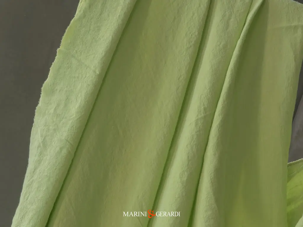 tessuto di cotone stropicciato delave pistacchio