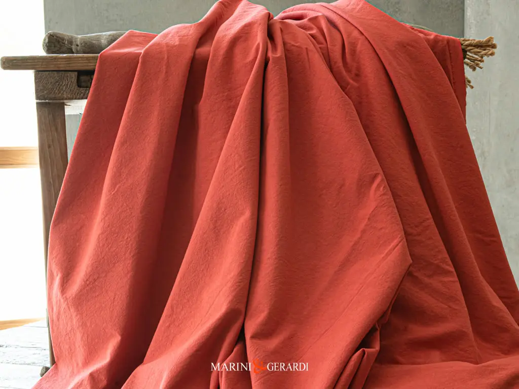 tessuto di cotone stropicciato delave tamarindo