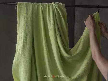 LINO SELVATICO Tessuto per Tendaggi moderni in Lino Stropicciato Delavè