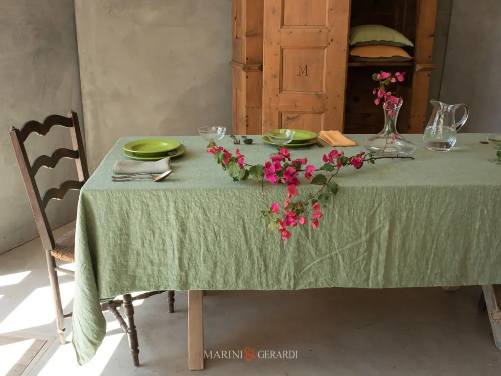 NON TI SCORDAR DI ME tovaglie da tavola in lino stropicciato delave mango