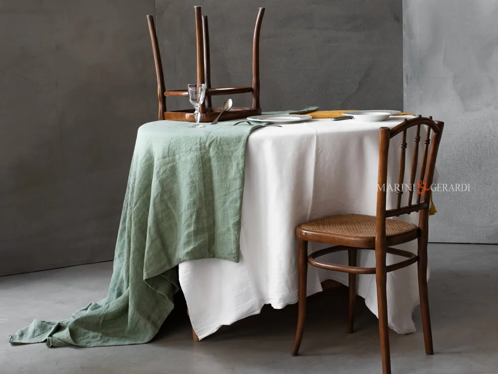 Tovaglie da tavola mix color in lino stropicciato