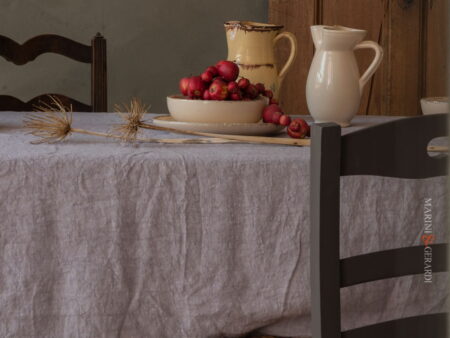 tovaglie di lino stropicciato vintage glicine