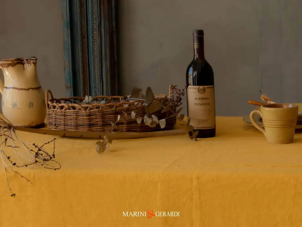 tovaglie in cotone stropicciato senape saudade