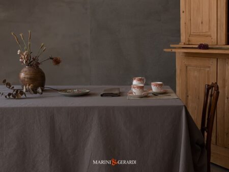 tovaglie in cotone stropicciato tortora saudade