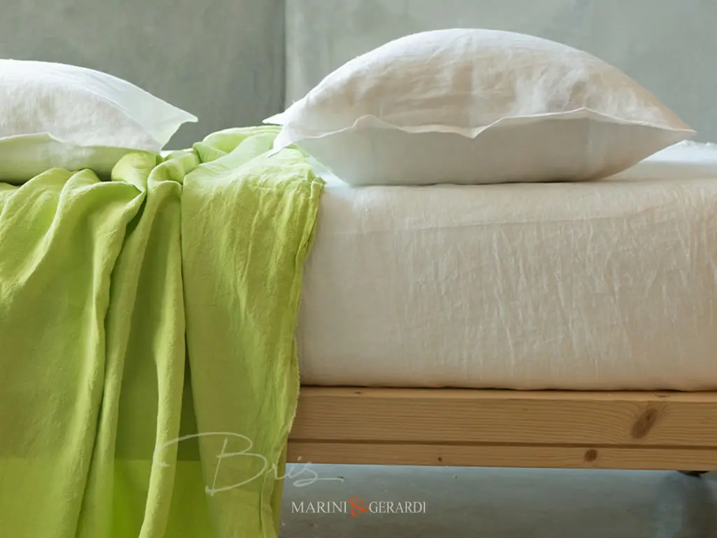 lenzuolo con angoli matrimoniale di cotone bianco pistacchio