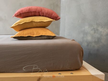 lenzuolo con angoli matrimoniale di cotone tortora