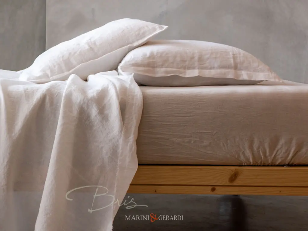 lenzuolo con angoli matrimoniale di cotone tortora bianco